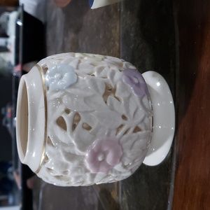 2X HOST PICK. Vintage.  1990s Spring Blossom Porcelain Tealight Holder